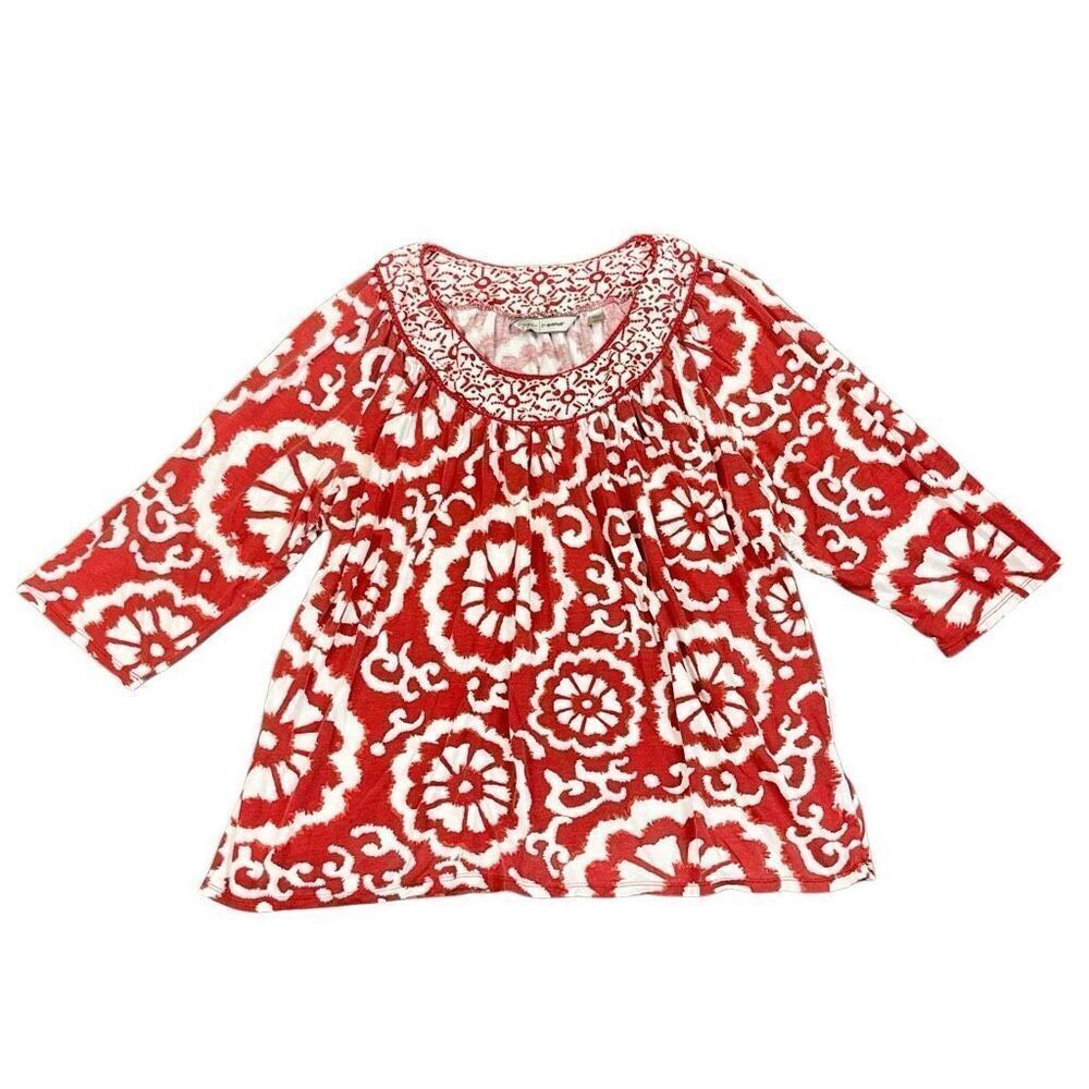 Soft By Avenue Floral 3/4 Sleeve Blouse 22/24